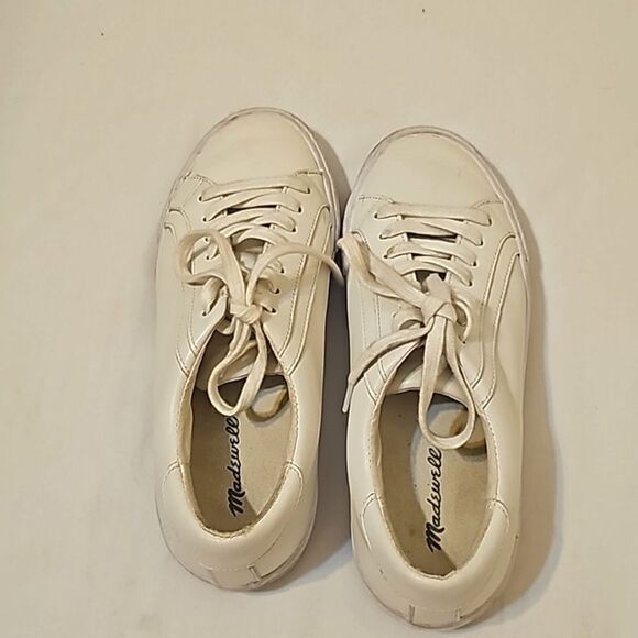 Madewell Sidewell Lowtop  Sneakers White Leather  Women's 7 - Picture 3 of 7